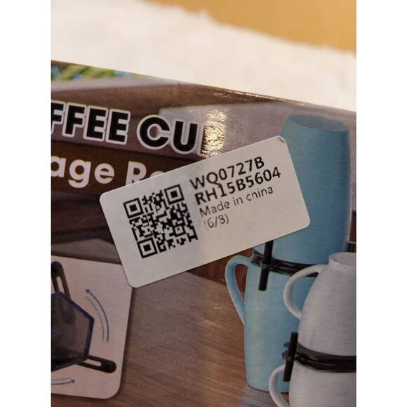 Black Coffee Cup Storage Rack - 6 Pc.- NIP - Picture 7 of 7
